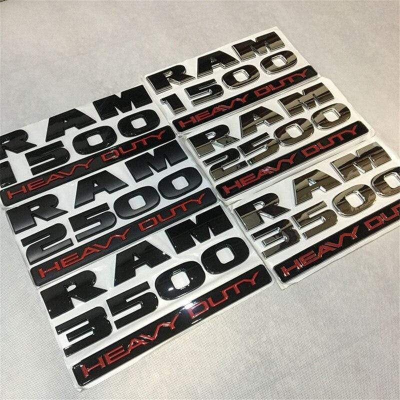 Car Styling Emblem Badge Body Rear Trunk Sticker For Dodge RAM 1500 2500 3500 Heavy Duty Lettter 3D Auto Decoration Accessories