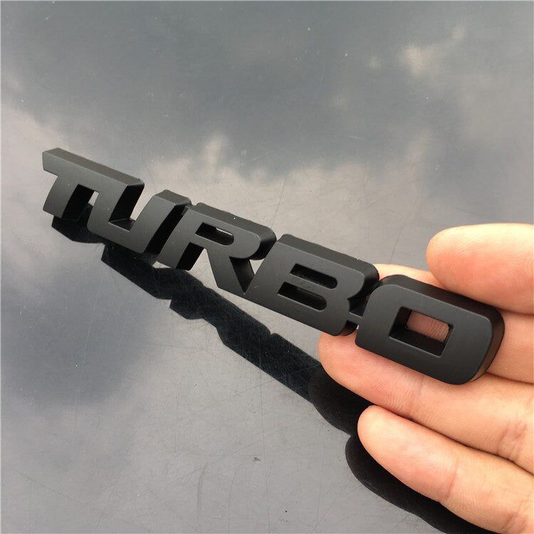 TURBO Emblem Chrome Metal Zinc Fender Trunk 3D Sticker for Cruze Geely BMW Benz Audi VW