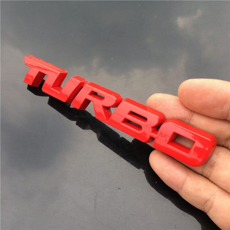 TURBO Emblem Chrome Metal Zinc Fender Trunk 3D Sticker for Cruze Geely BMW Benz Audi VW