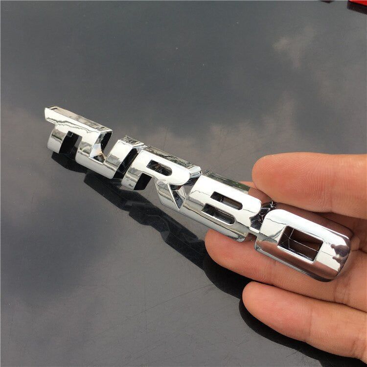 TURBO Emblem Chrome Metal Zinc Fender Trunk 3D Sticker for Cruze Geely BMW Benz Audi VW