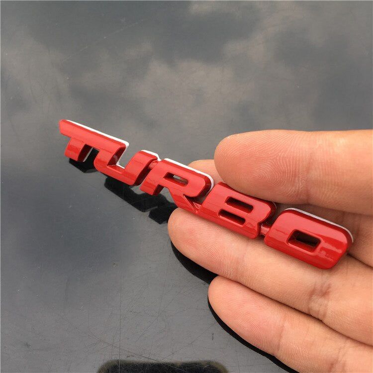 TURBO Emblem Chrome Metal Zinc Fender Trunk 3D Sticker for Cruze Geely BMW Benz Audi VW