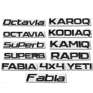 Skoda Rear Trunk Letters Replace Badge Emblem Metal Stickers For Octavia SUPERB FABIA