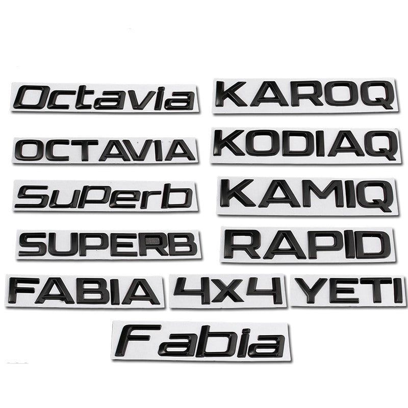Skoda Rear Trunk Letters Replace Badge Emblem Metal Stickers For Octavia SUPERB FABIA