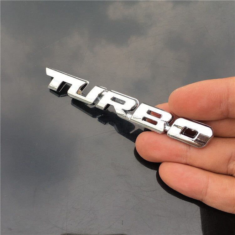 TURBO Emblem Chrome Metal Zinc Fender Trunk 3D Sticker for Cruze Geely BMW Benz Audi VW