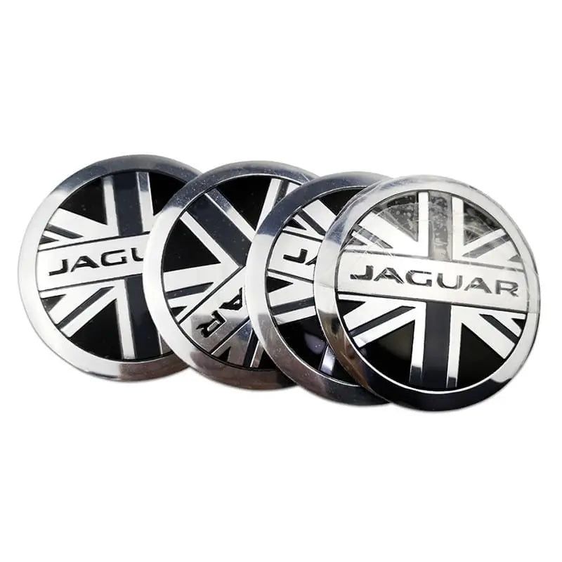 56mm 4PCS Jaguar Leopard Head XF XJ-S XJ-6 X-Type XE S-Type XKR XK Car Wheel Center Hub Cap Sticker  Emblem Badge Decal