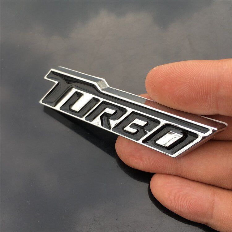 TURBO Emblem Chrome Metal Zinc Fender Trunk 3D Sticker for Cruze Geely BMW Benz Audi VW