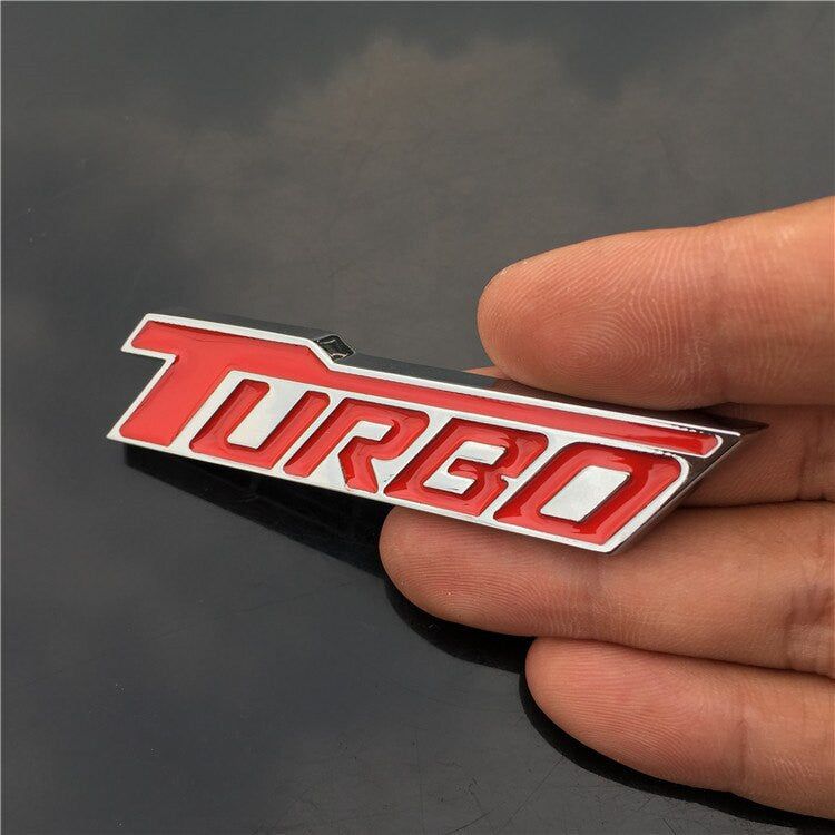 TURBO Emblem Chrome Metal Zinc Fender Trunk 3D Sticker for Cruze Geely BMW Benz Audi VW