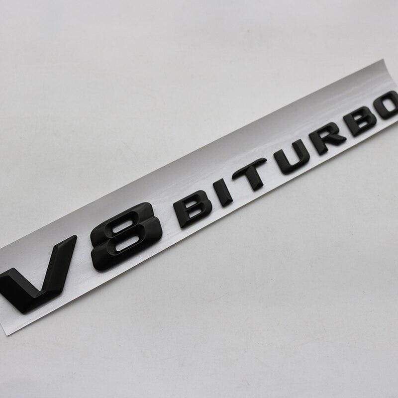3D Font Letters Emblem Badge for Mercedes Benz AMG C63 E300L V8 V12 BITURBO Fender Supercharge Turbo Sticker