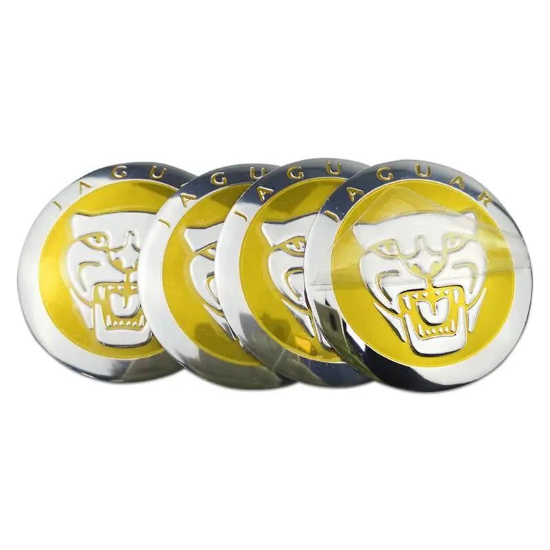 56mm 4PCS Jaguar Leopard Head XF XJ-S XJ-6 X-Type XE S-Type XKR XK Car Wheel Center Hub Cap Sticker  Emblem Badge Decal