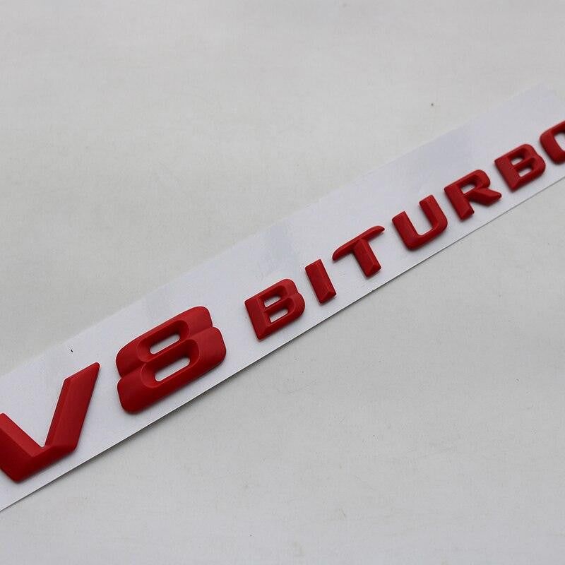 3D Font Letters Emblem Badge for Mercedes Benz AMG C63 E300L V8 V12 BITURBO Fender Supercharge Turbo Sticker
