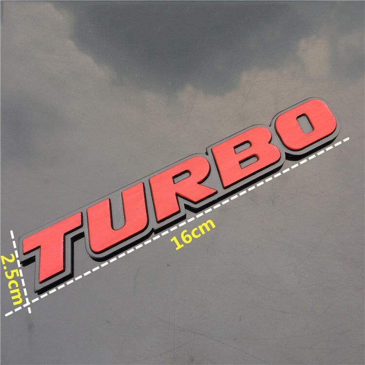 TURBO Emblem Chrome Metal Zinc Fender Trunk 3D Sticker for Cruze Geely BMW Benz Audi VW