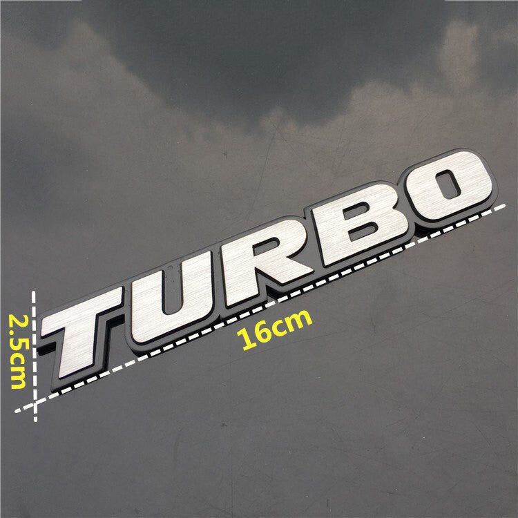 TURBO Emblem Chrome Metal Zinc Fender Trunk 3D Sticker for Cruze Geely BMW Benz Audi VW