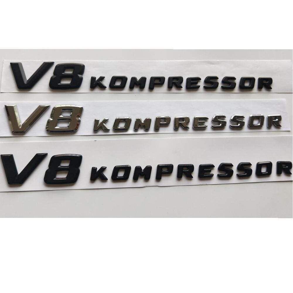 V8 KOMPRESSOR Letters Badge Emblem Emblems Decal Sticker for Mercedes Benz AMG V8KOMPRESSOR