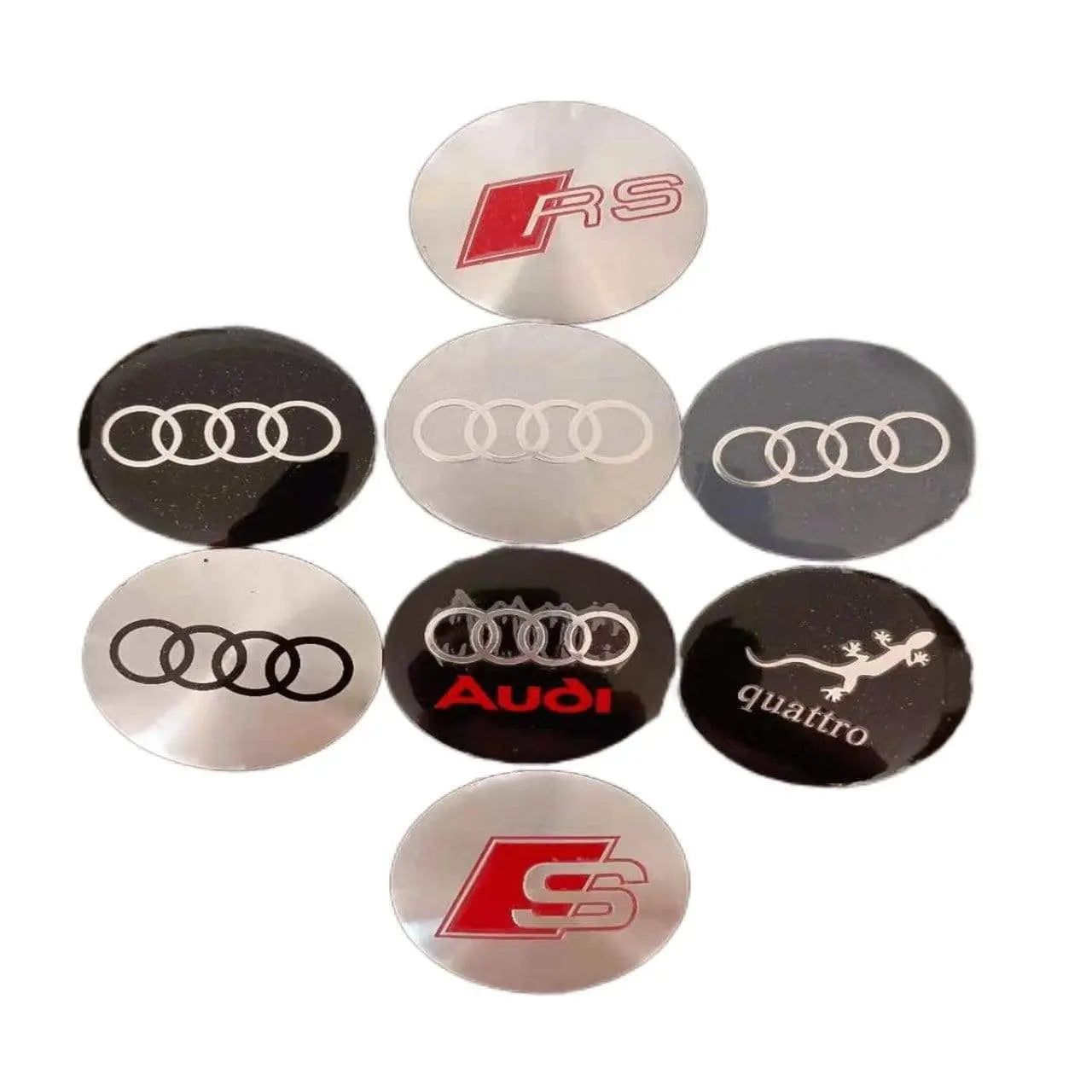 4pcs 56mm Audi RS Sline Quattro a3 a4 a5 a6 tt a4l q3 q5 q7 Car Wheel Center Hub Cap Sticker Emblem Badge Decal
