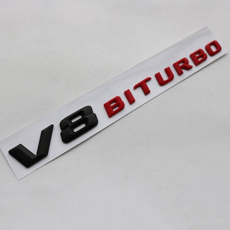 3D Font Letters Emblem Badge for Mercedes Benz AMG C63 E300L V8 V12 BITURBO Fender Supercharge Turbo Sticker
