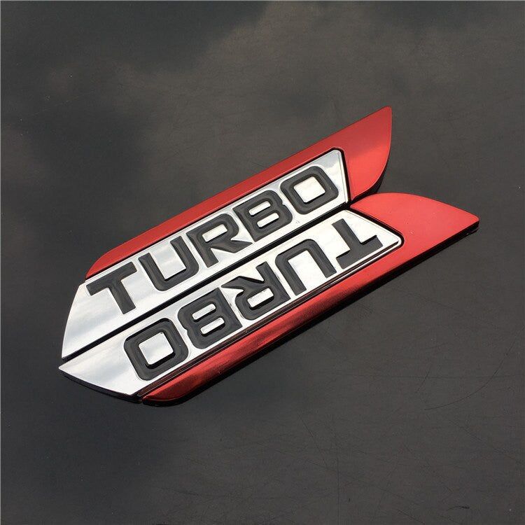 TURBO Emblem Chrome Metal Zinc Fender Trunk 3D Sticker for Cruze Geely BMW Benz Audi VW