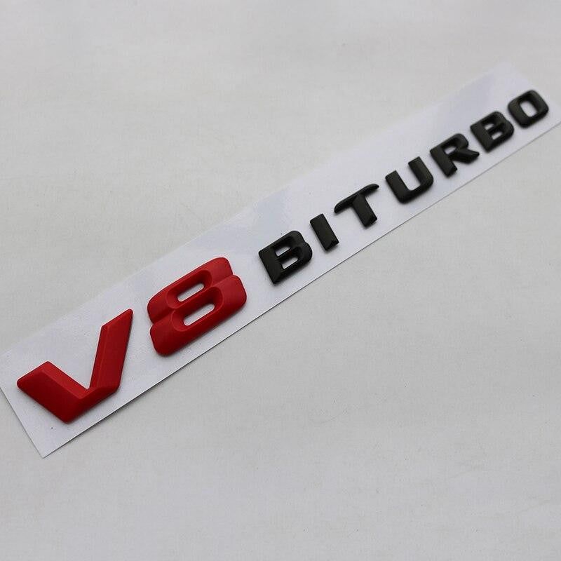 3D Font Letters Emblem Badge for Mercedes Benz AMG C63 E300L V8 V12 BITURBO Fender Supercharge Turbo Sticker