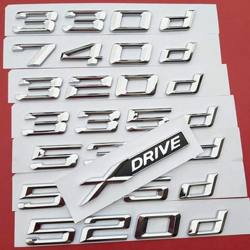 Number Letter 316d 318d 320d 325d 330d 520d 530d 535d 550d 740d 750d 760d Emblem for BMW Diesel Oil Fuel Trunk Logo Sticker