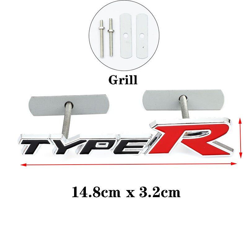 Metal Stickers Decals Front Hood Grill Emblem for Honda Type R Racing Type S