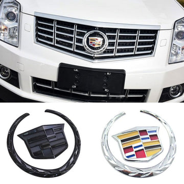 Cadillac Rear Trunk Boot Front Head Grille Badge ABS Chrome Emblem For SRX ATS XTS