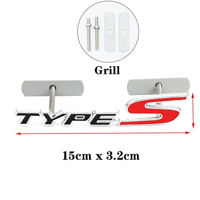 Metal Stickers Decals Front Hood Grill Emblem for Honda Type R Racing Type S
