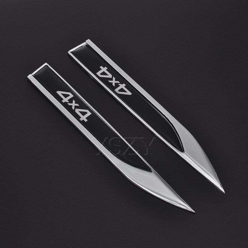 2pcs Sticker Side Wing Badge Emblem Decal for BMW Audi A3A4 Turbo 4X4 4WD Sports
