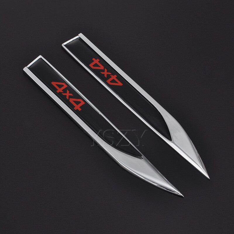 2pcs Sticker Side Wing Badge Emblem Decal for BMW Audi A3A4 Turbo 4X4 4WD Sports