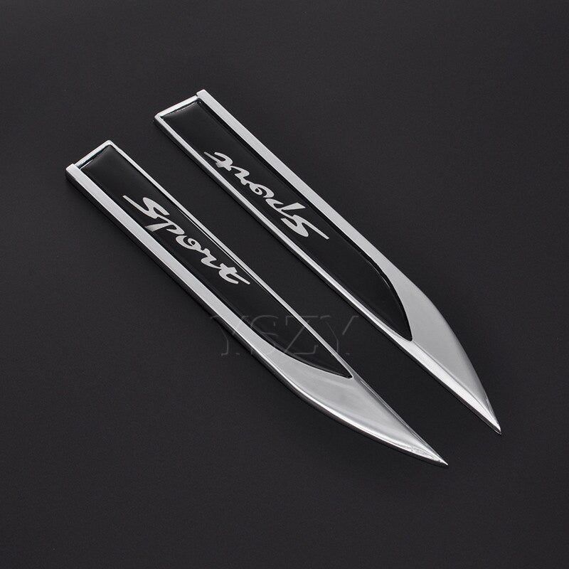 2pcs Sticker Side Wing Badge Emblem Decal for BMW Audi A3A4 Turbo 4X4 4WD Sports
