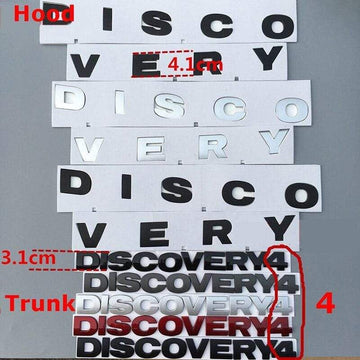 Round Font Letter Emblem Badge for DISCOVERY 4 V8 HSE SPORT Car  Refitting Hood Rear Trunk Logo Sticker
