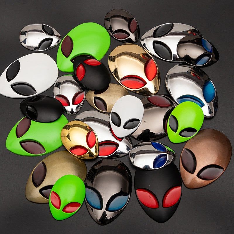 Alien Head UFO Auto Badge Decal Car Emblem Rear Trunk Sticker