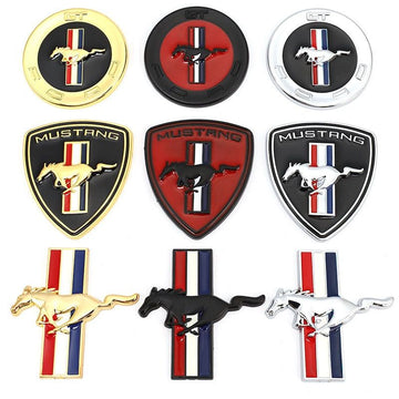 2PCS Left Right 3D Emblem Auto Sticker Running Horse For Ford Mustang