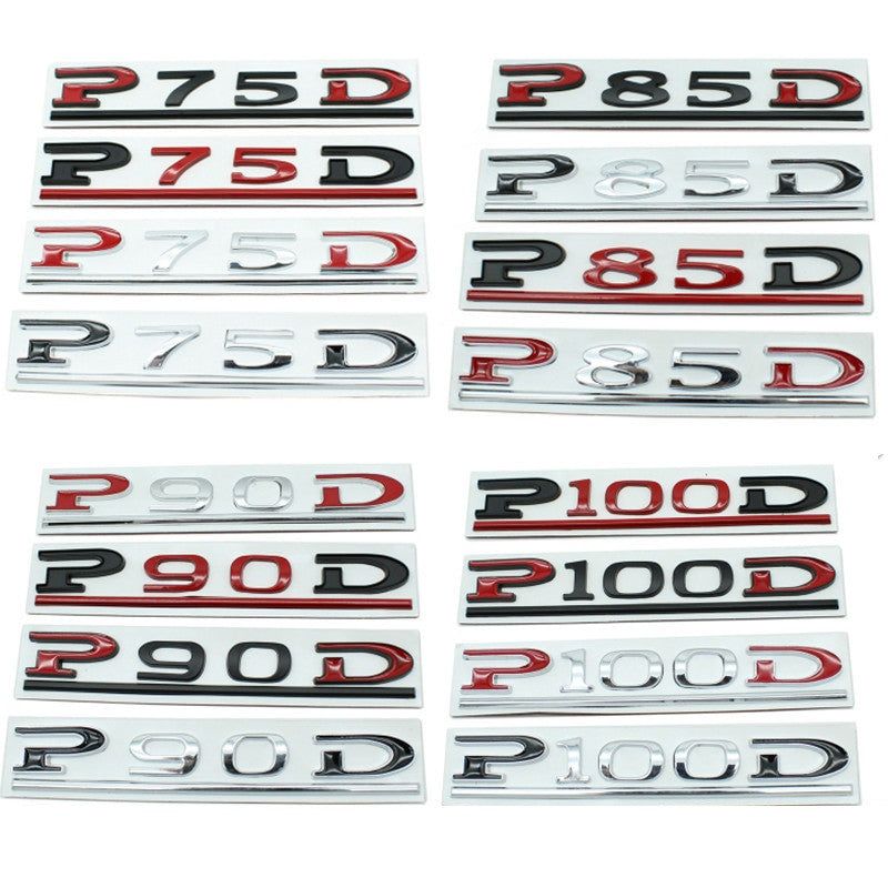 P75D P80D P90D P100D Badge Tesla Rear Trunk Lid Emblem Decal for Model 3 X S Y