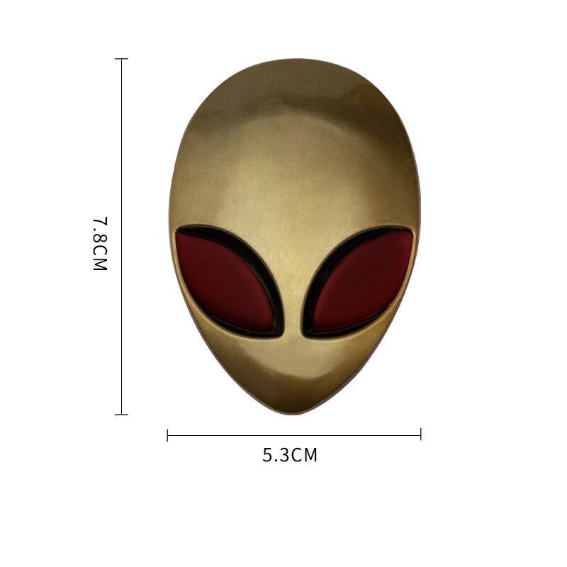 Alien Head UFO Auto Badge Decal Car Emblem Rear Trunk Sticker
