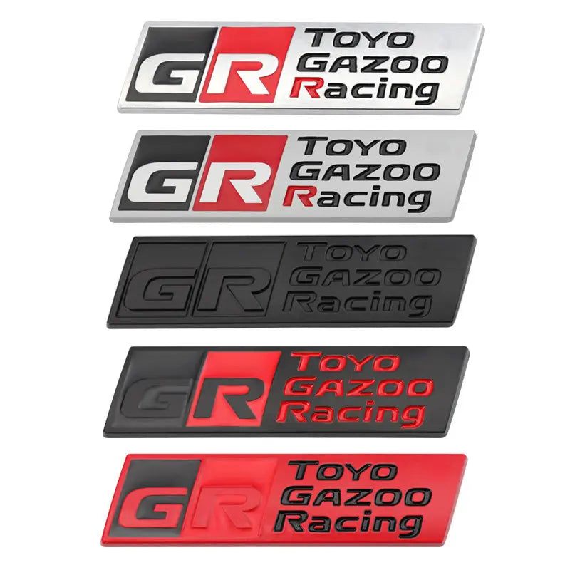 GR Gazoo Racing Badge Front Hood Grille Emblem Decal for Toyota HV YARiS GRMN GR Sport