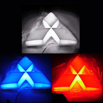 4D Car Front LED Emblem Light Badge for Mitsubishi Lancer 9 10 ASX L200 Colt Pajero Outlander Eclipse Auto Modified Accessories