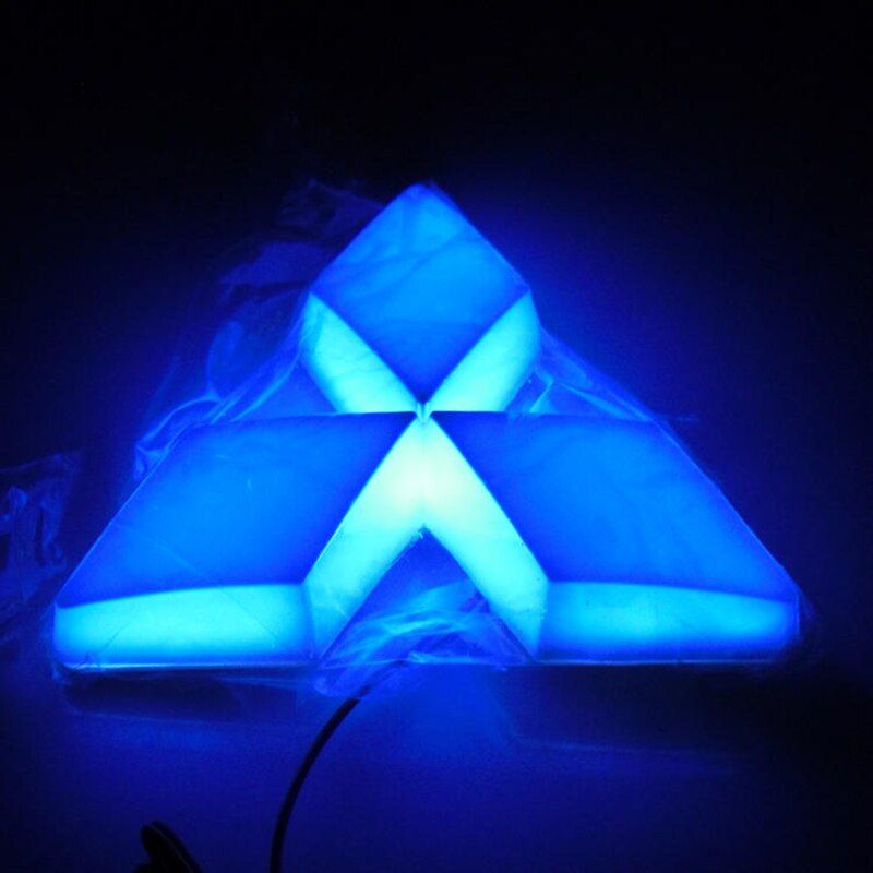 4D Car Front LED Emblem Light Badge for Mitsubishi Lancer 9 10 ASX L200 Colt Pajero Outlander Eclipse Auto Modified Accessories