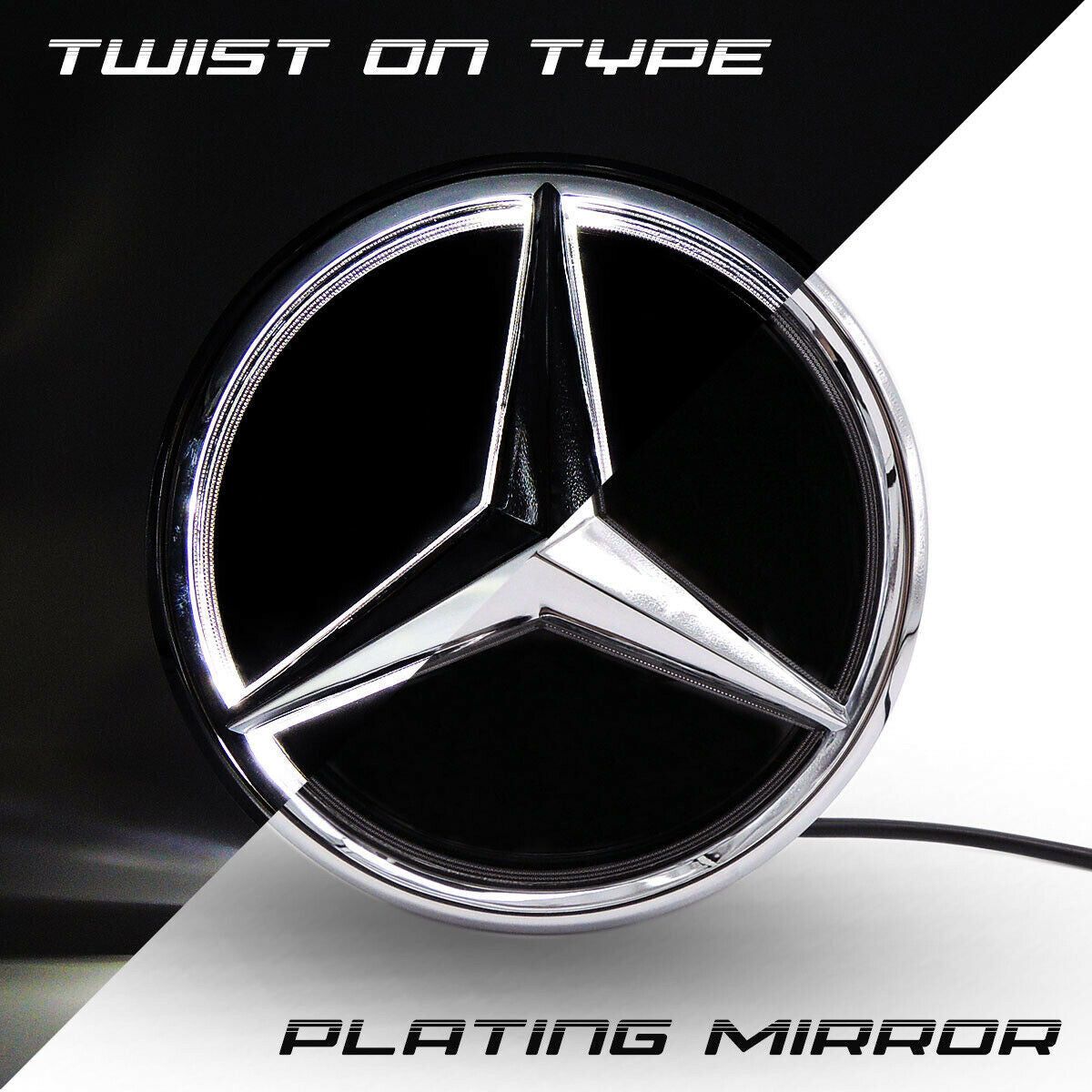 Mirror Led Star Front Logo Emblem Grille Light For Mercedes Benz Twist Type