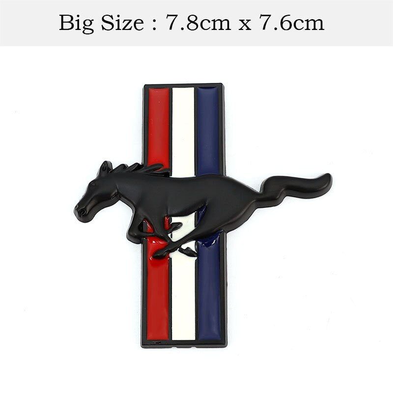 2PCS Left Right 3D Emblem Auto Sticker Running Horse For Ford Mustang