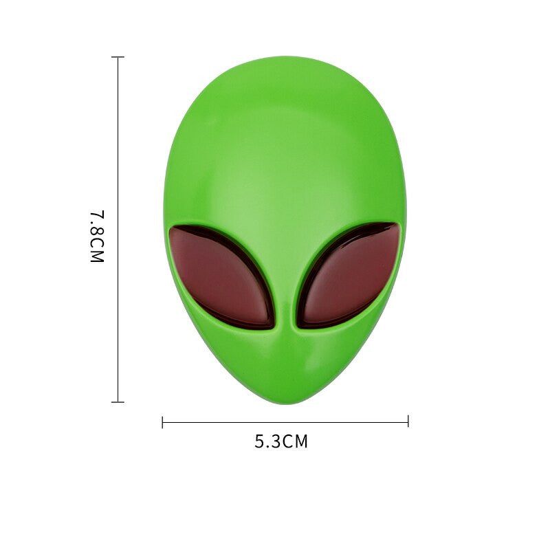 Alien Head UFO Auto Badge Decal Car Emblem Rear Trunk Sticker