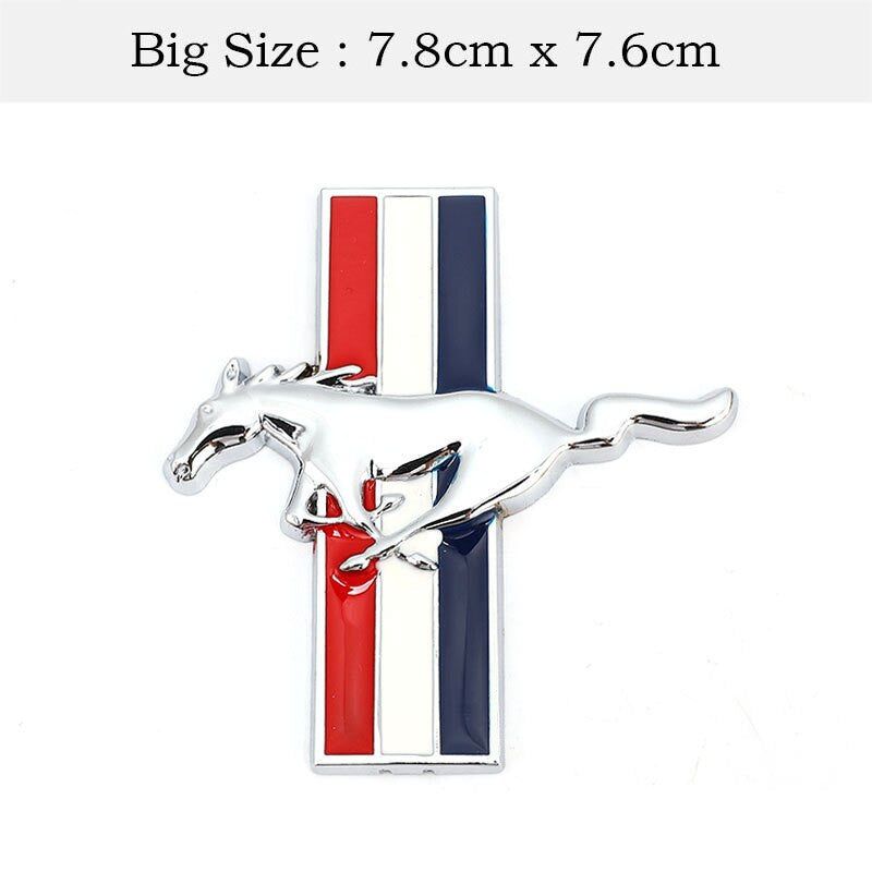 2PCS Left Right 3D Emblem Auto Sticker Running Horse For Ford Mustang