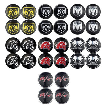 4PCS 56mm Dodge Sheep Viper RT Car Wheel Center Hub Cap Sticker Auto Tire Emblem Badge Decal