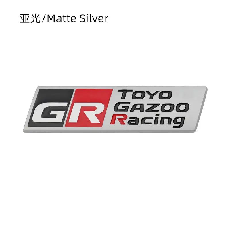 GR Gazoo Racing Badge Front Hood Grille Emblem Decal for Toyota HV YARiS GRMN GR Sport