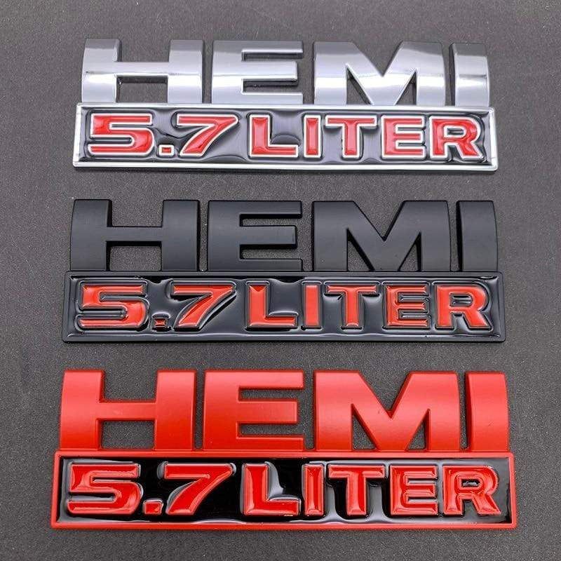Car 3D metal Decal sticker for Jeep Grand Cherokee Dodge Ram 1500 2500 HEMI 5.7 LITER Car Trunk Emblems Badge body stickers