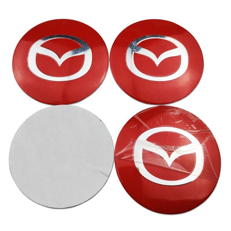 4PCS 56mm MS Mazda Speed Car Wheel Center Hub Cap Sticker Auto Tire Emblem Badge Decal