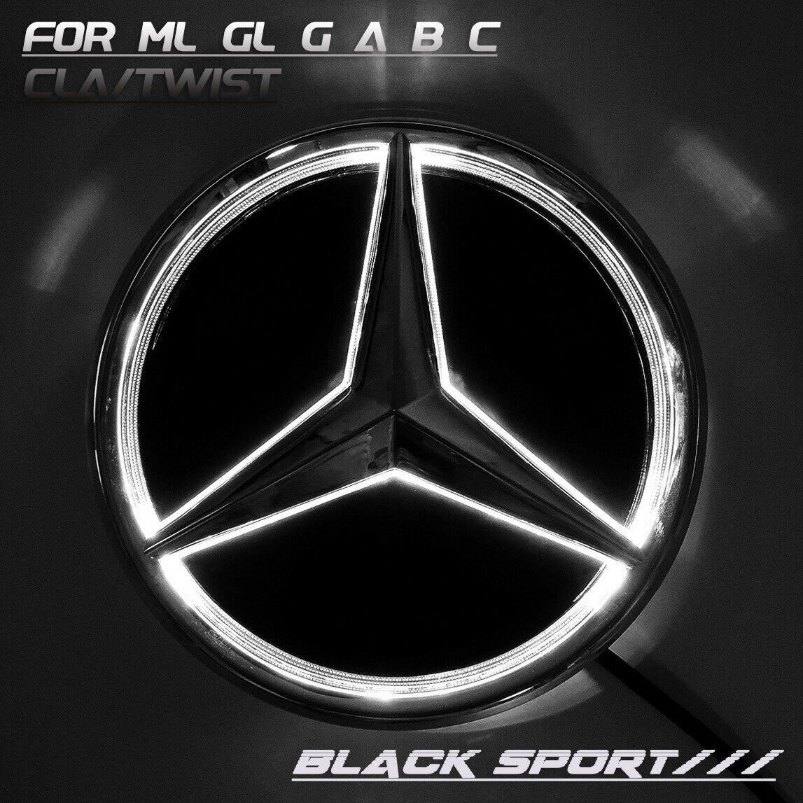 BlacK Car Led Logo Emblem Grille Light For Mercedes Benz W207 E ML GL CLA Twist