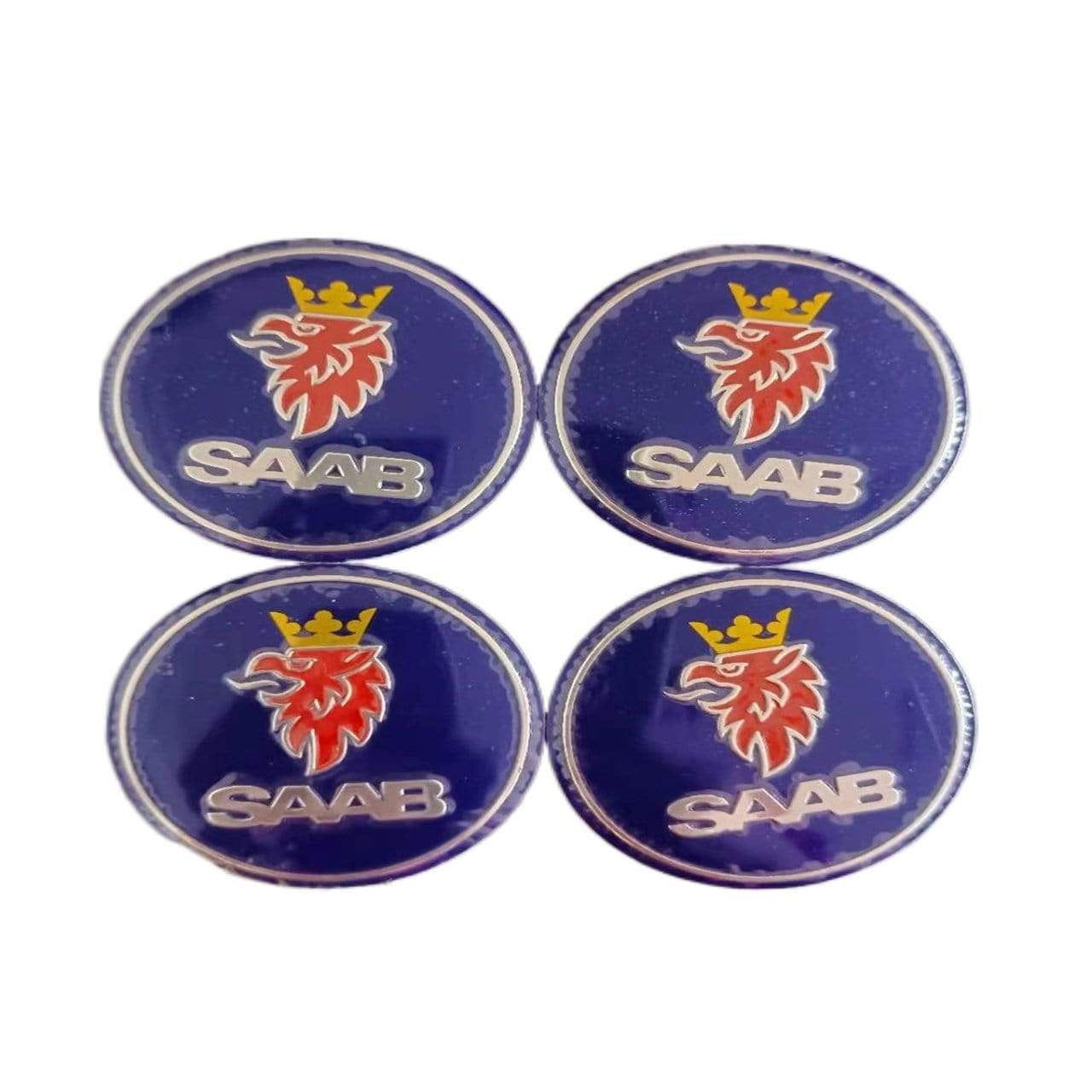 Auto Parts 4PCS 56MM Blue SAAB Car Wheel Center Hub Cap Emblem Badge