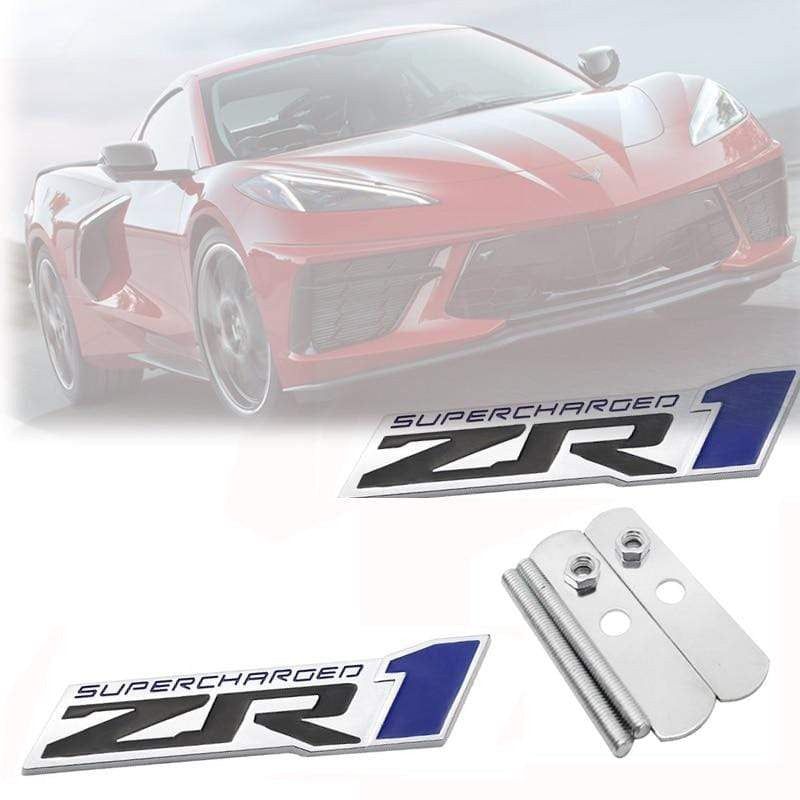 Car Styling 3D Emblem Sticker Front Grille Badge For Chevrolet Corvette ZR1 Aveo Cruze Cavalier Malibu Camaro Car Accessories