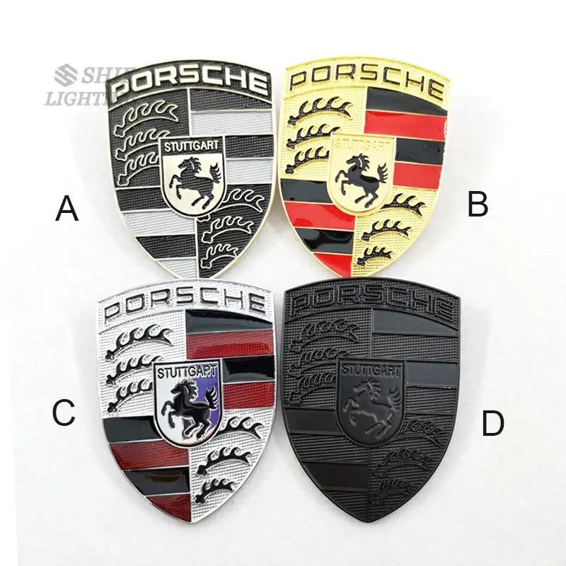 Metal PORSCHE HORSE Logo Front Hood Emblem Badge Decal Sticker Replacement
