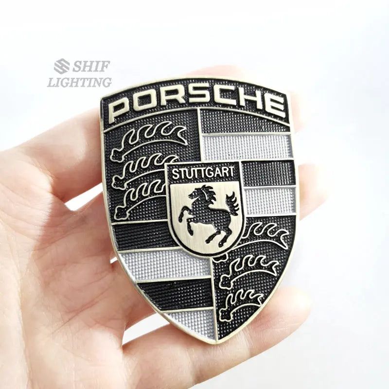 Metal PORSCHE HORSE Logo Front Hood Emblem Badge Decal Sticker Replacement