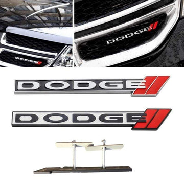 3D Metal Car Styling Front Grille Emblem Sticker for Dodge Charger Challenger Ram Viper Jcuv Caravan Durango SRT Auto Decoration